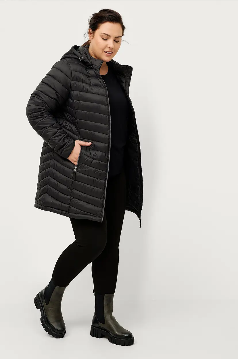 Zizzi Jakke mSally L/S Coat - Svart
