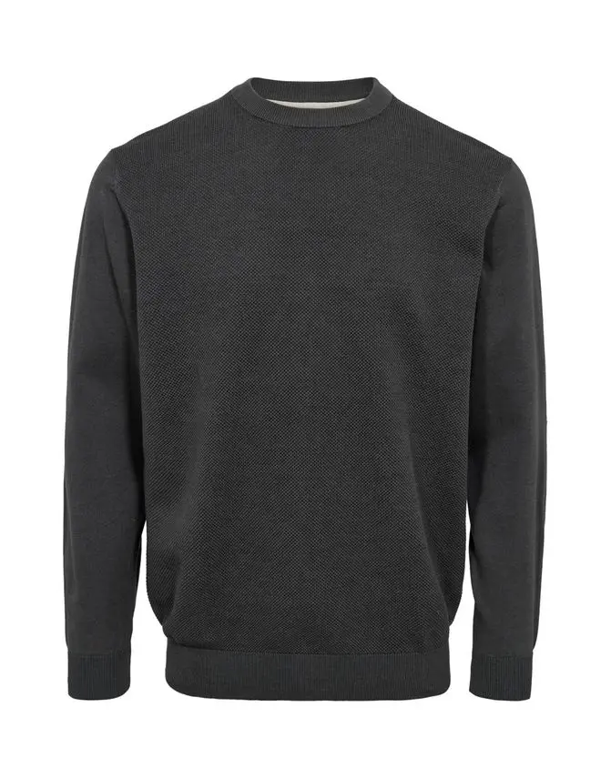 Black Blue O-neck knit
