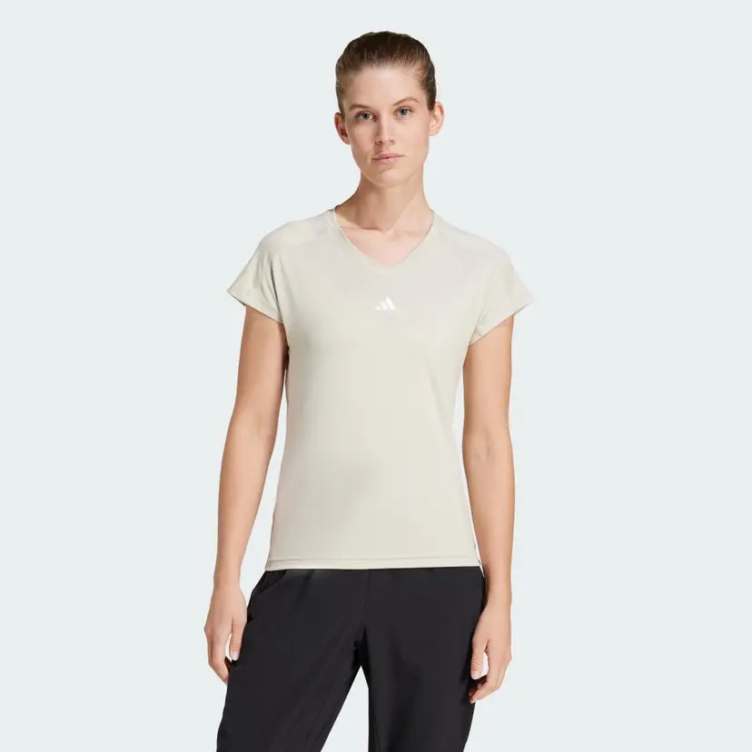 Adidas AEROREADY Train Essentials Minimal Branding V-Neck T-skjorte