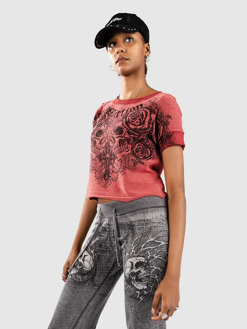 Affliction Affliction Forgotten Crop T-skjorte rød