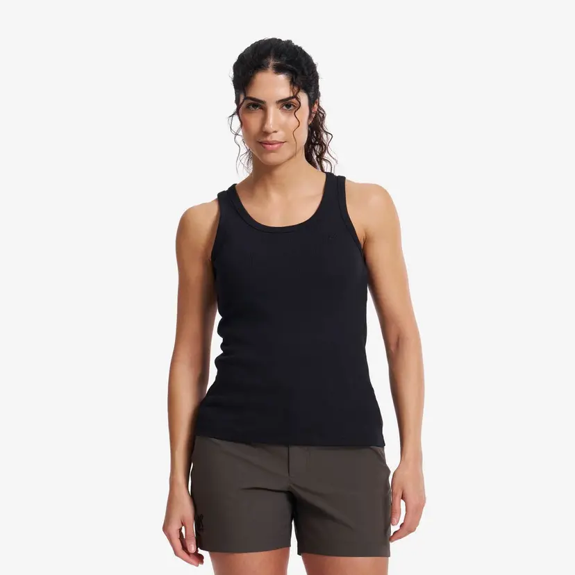 RevolutionRace Birch Ribbed Tank Top Dame Black