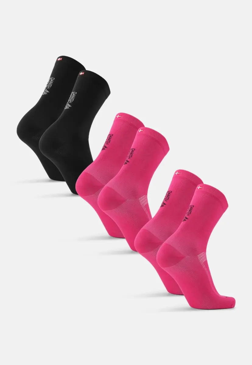 DANISH ENDURANCE TEMPO LIGHT LØBESTRØMPER fra DANISH ENDURANCE, for kvinder, størrelse 39-42, Pink | Sort