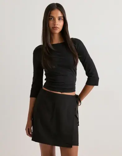 Pieces Pieces - Svart - Pcbosella Mw Wrap Skirt Noos Bc