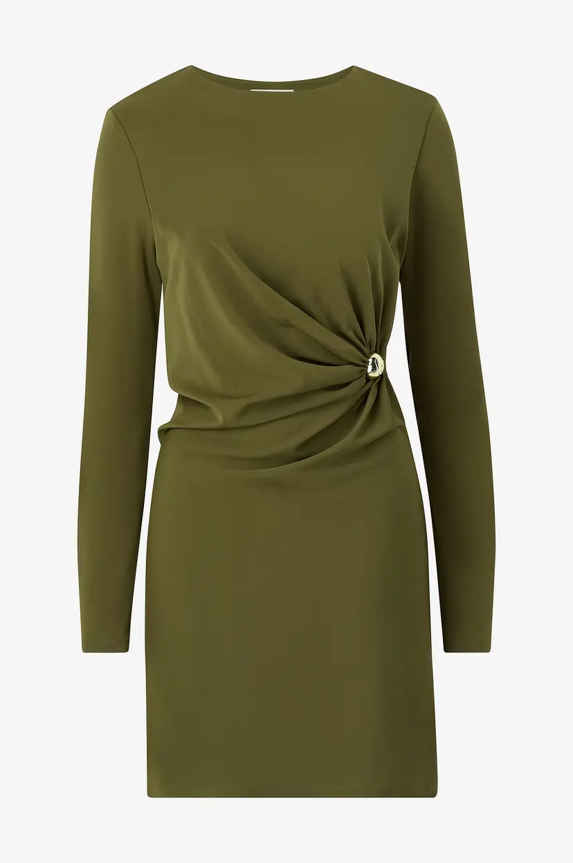 By Malina Kjole Mailey Jersey Brooch Mini Dress - Grønn
