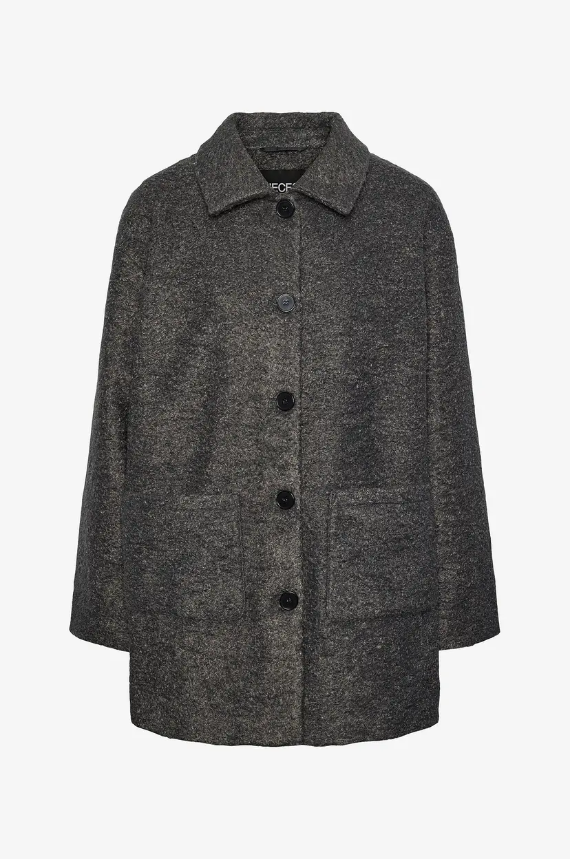 Pieces Jakke pcJenny LS Midi Jacket MM - Grå