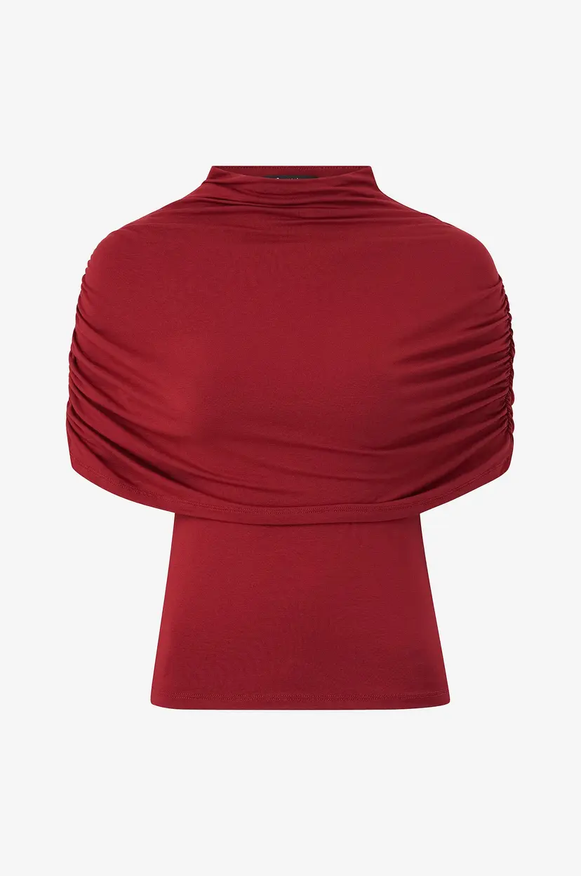 Gina Tricot Topp Cape Ruched - Rød