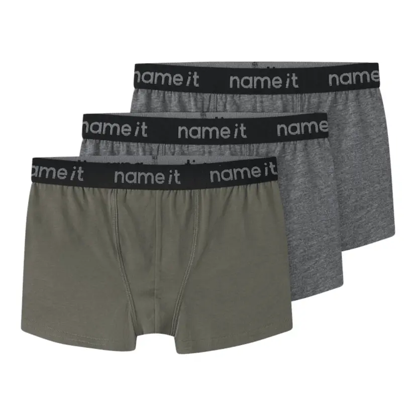 NAME IT Name It - Boxer 3-pk Tea Leaf/ Dark Grey Melange