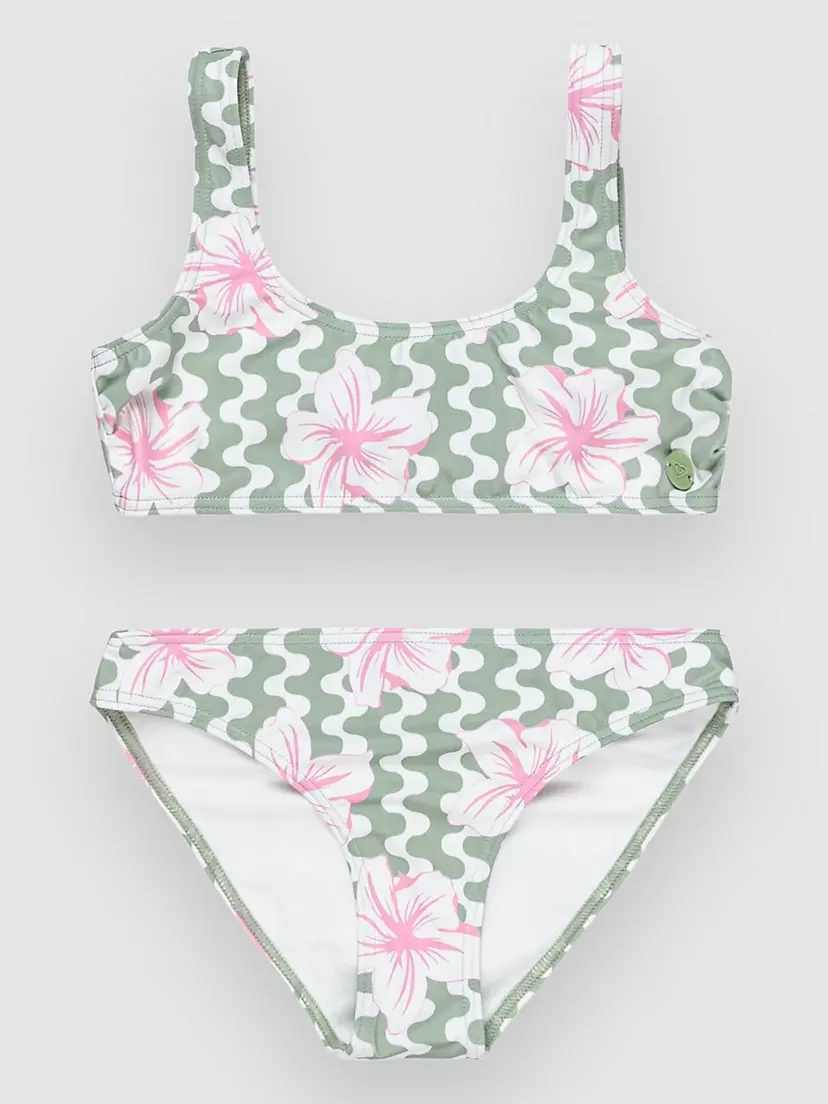 Roxy Roxy Party Waves Kids Bikini Set grønn