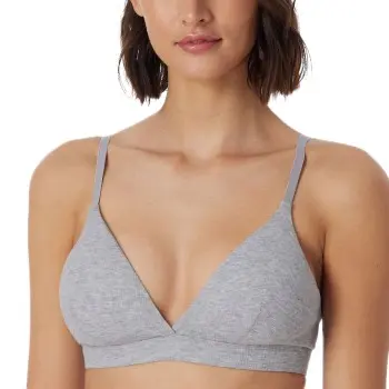 Schiesser Schiesser BH Pure Rib Organic Cotton Soft Bra Grå B 85 Dame