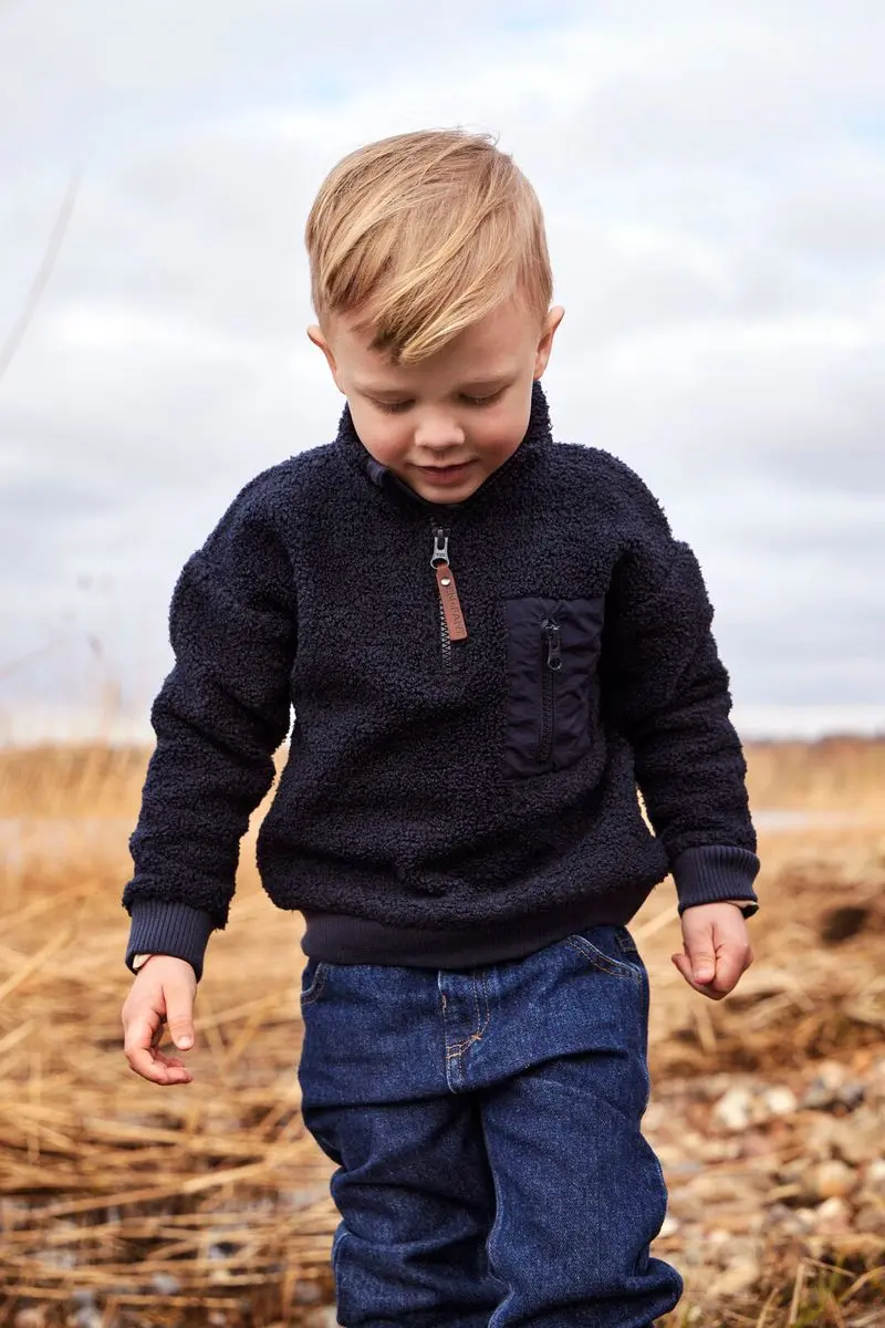 En Fant Enfant Pullover Zip Teddy Parisian Night (98 /3 år)