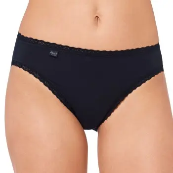 Sloggi Sloggi Truser 3P 24 7 Cotton Lace Tai Briefs Svart bomull 38 Dame