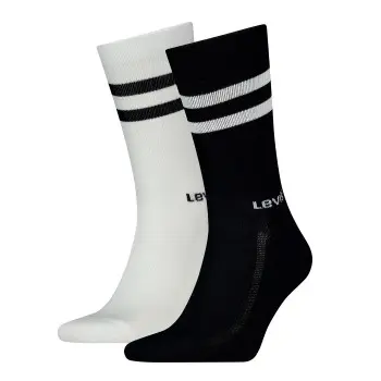 Levi's Levis Strømper 2P Regular Cut Stripe Socks Svart/Hvit Str 35/38