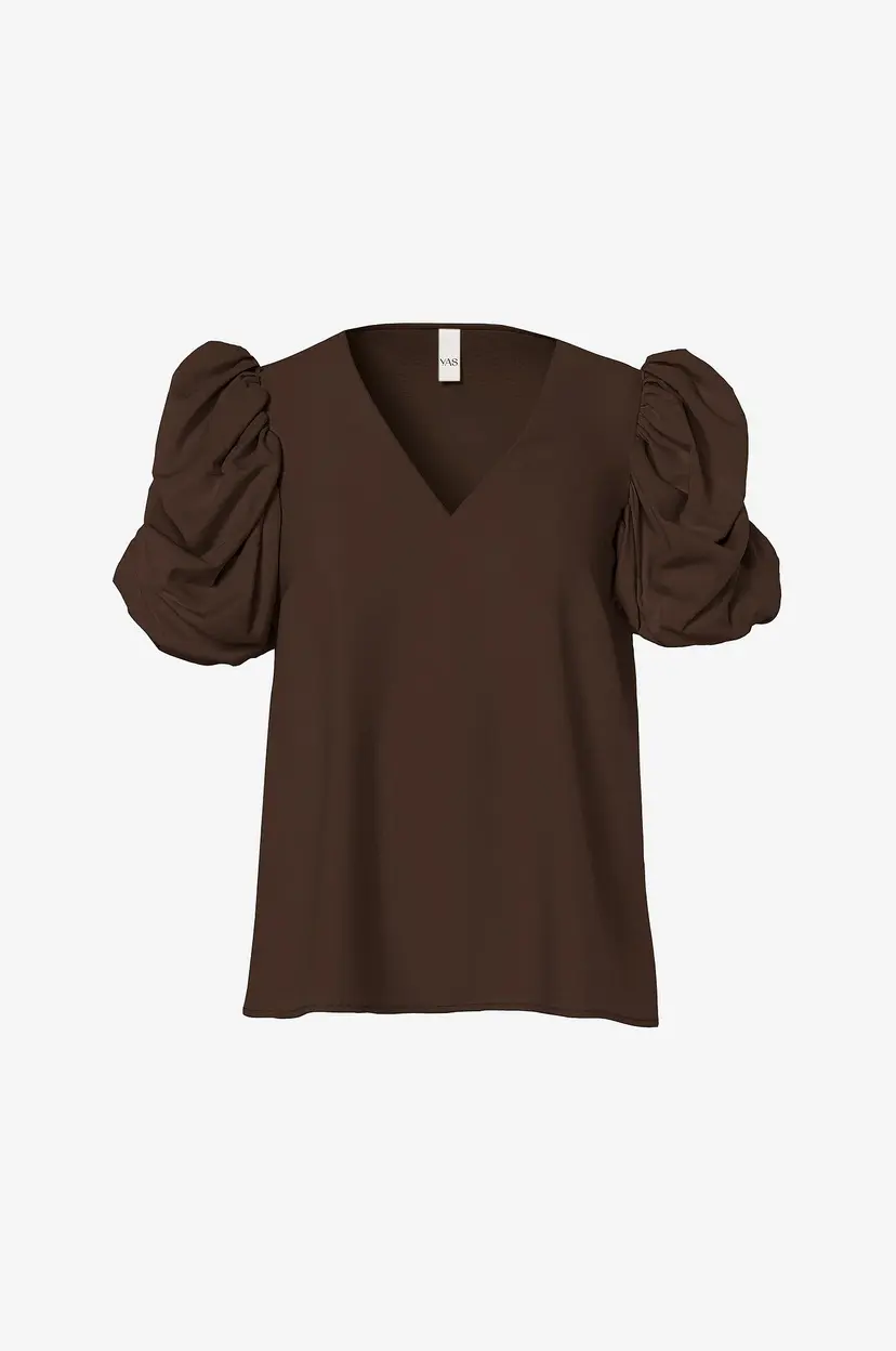 Y.A.S Satengbluse Yaspella 2/4 - Natur