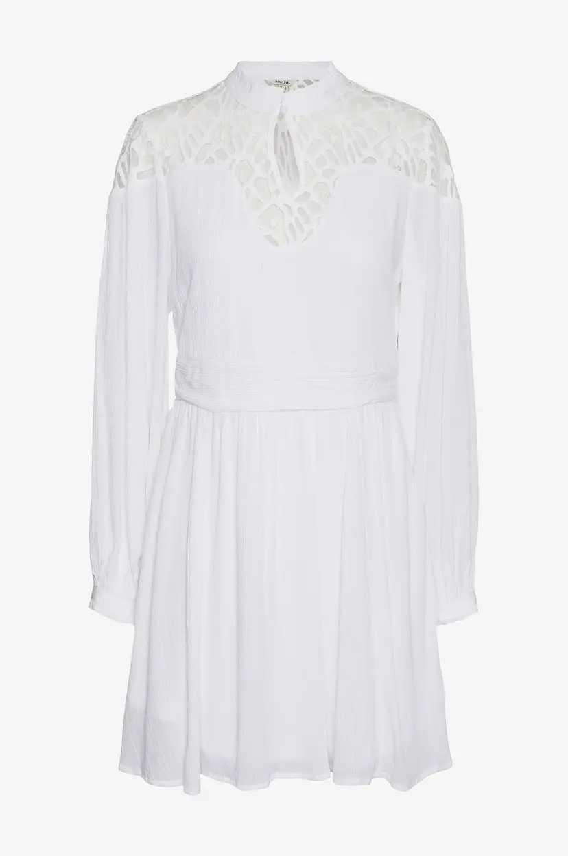 Vero Moda Kjole vmJazmyn LS High Neck Short Dress - Hvit
