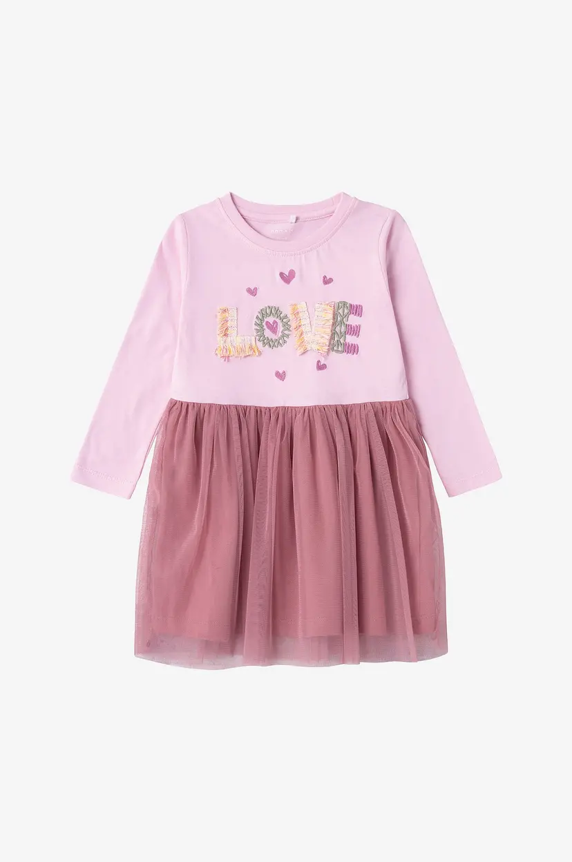 NAME IT Kjole nmfOhfelia LS Dress Box - Rosa