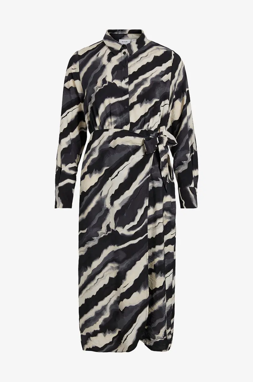 Vila Skjortekjole viDogma Esa L/S Midi Shirt Dress - Svart