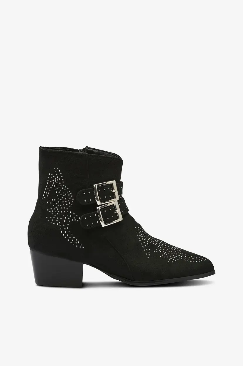 Zizzi Boots fCassidy Stud Boot ekstra bred passform - Svart