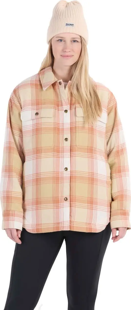 Marmot Marmot Women's Ridgefield Sherpa Flannel Shirt Jacket  Light Oak/Papyrus