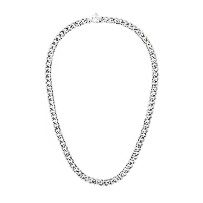 Daniel Wellington Silver Necklace Ellipse Cuban Chain | DW