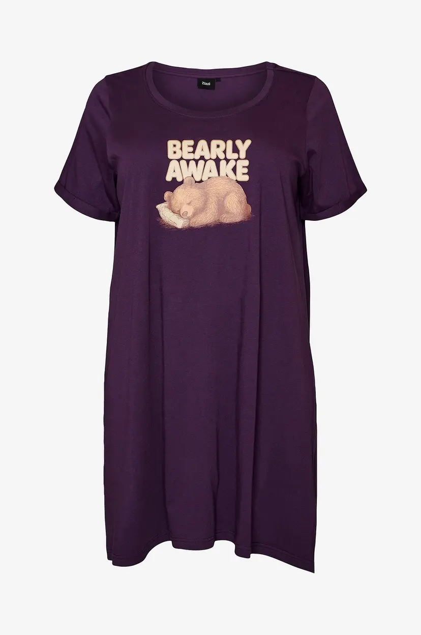 Zizzi Nattkjole mAlly S/S Abk Dress - Blå