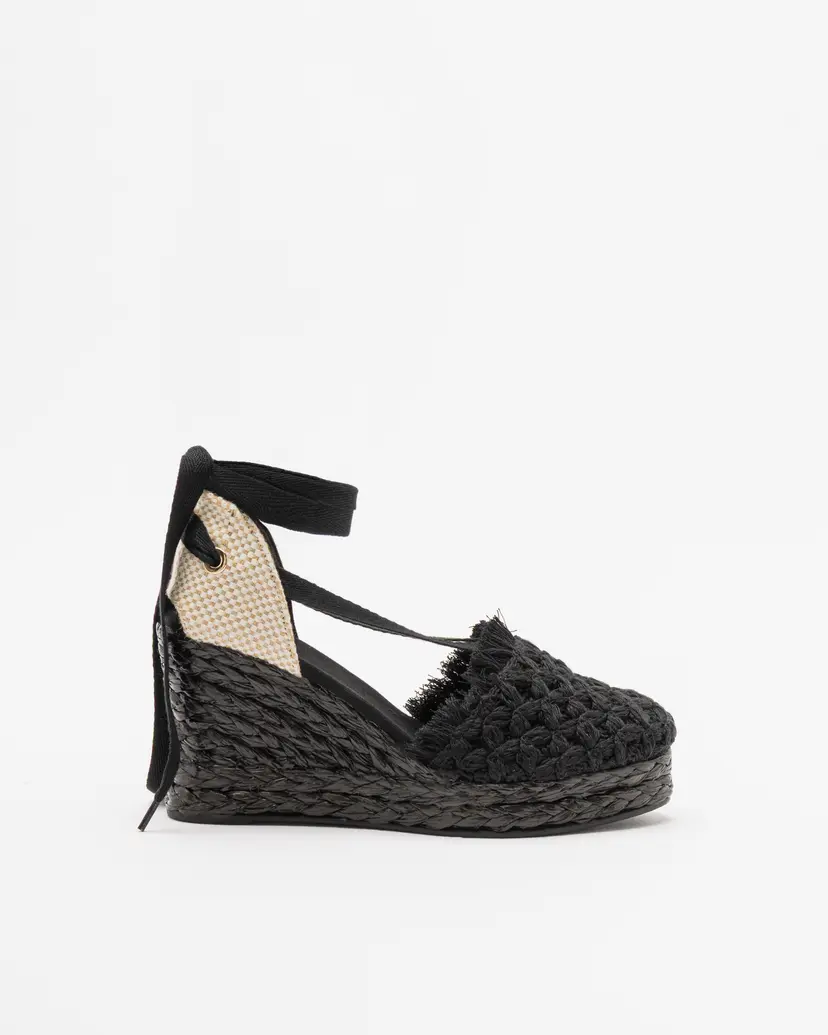 Gloss Gloss MGA6-S23 Black Wedge espadrilles