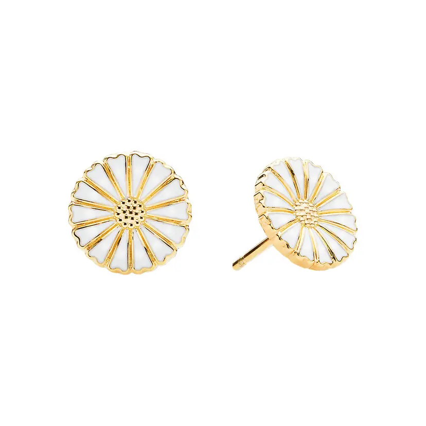 Lund Lund Copenhagen - Forgyldte marguerit øreringe, 11 mm - 909011-4-m