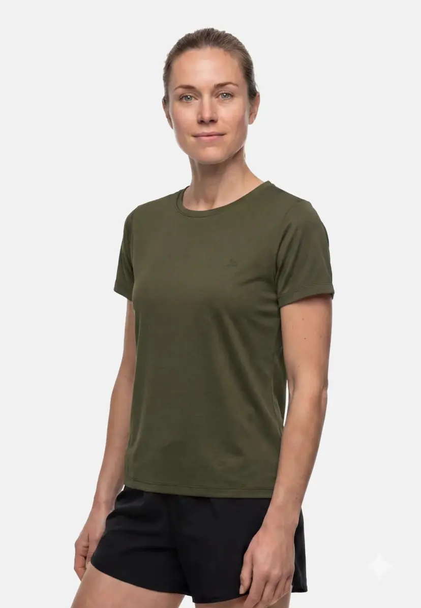 DANISH ENDURANCE Momentum Running T-shirt, Dark Olive, S for kvinder fra Danish Endurance med Polygiene StayFresh-teknologi og OEKO-TEX® Standard 100 certificering