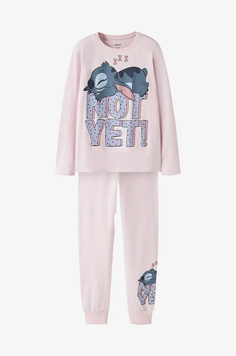 NAME IT Pyjamasoverall Nkfanda Stitch Ls Nightsetwdi - Rosa