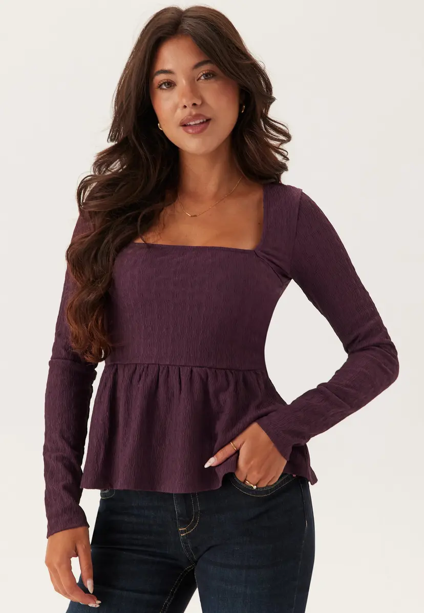 Bubbleroom Square Neck Peplum Top