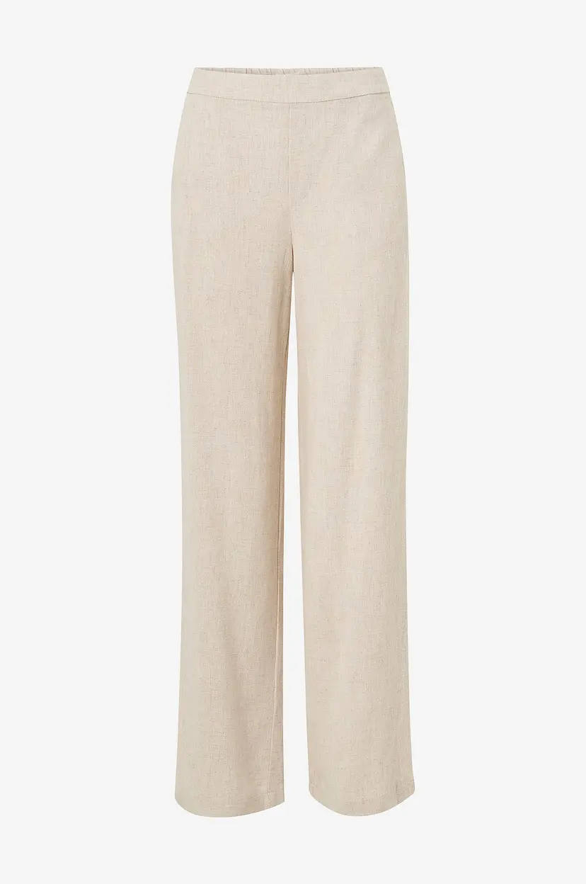 Object Collectors Item Bukser objSanne Aline Wide Pant - Beige