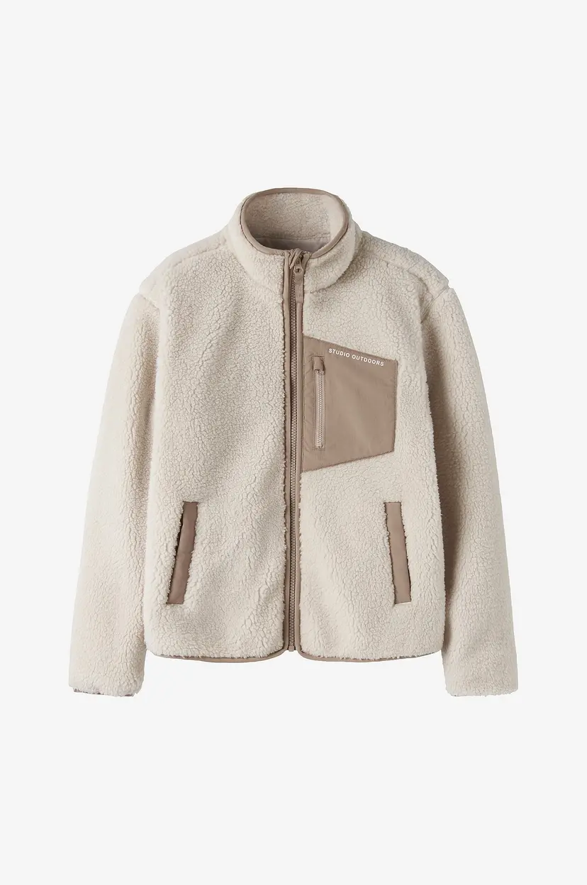 NAME IT Fleecejakke nknMattia Sherpa Jacket Pb1 - Beige
