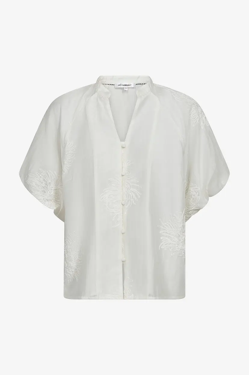 Co'couture Bluse NeaCC SS V-shirt - Hvit