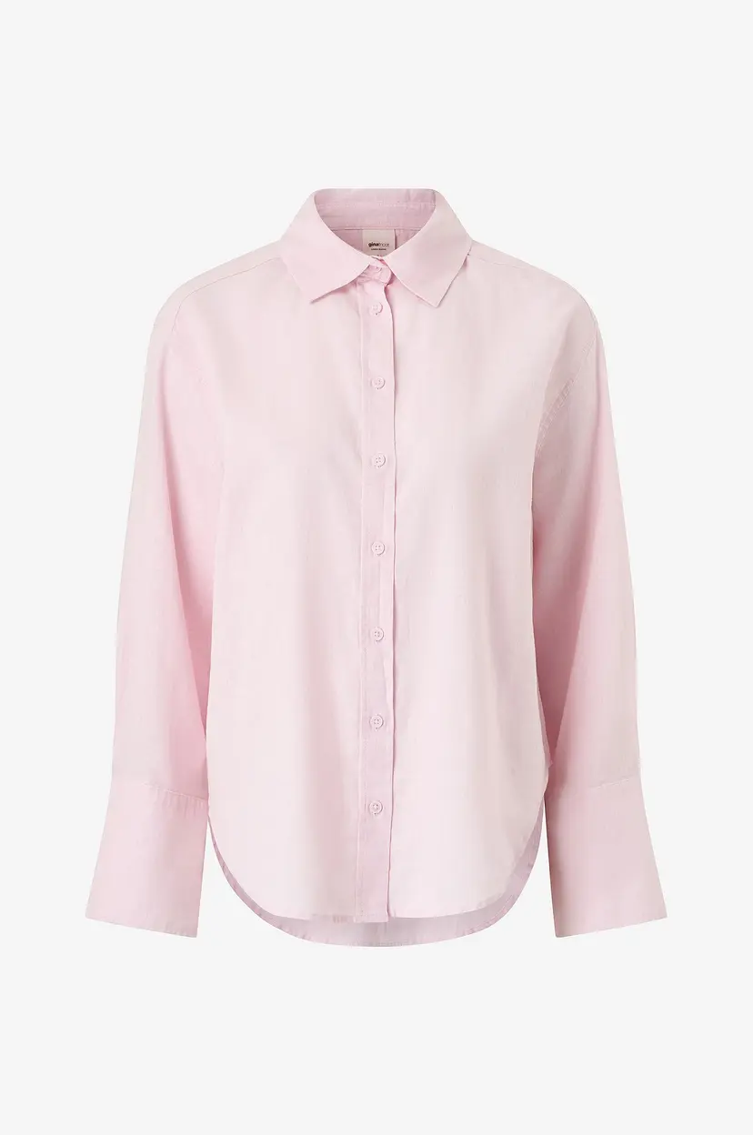 Gina Tricot Linskjorte Oversized Linen Shirt - Rosa