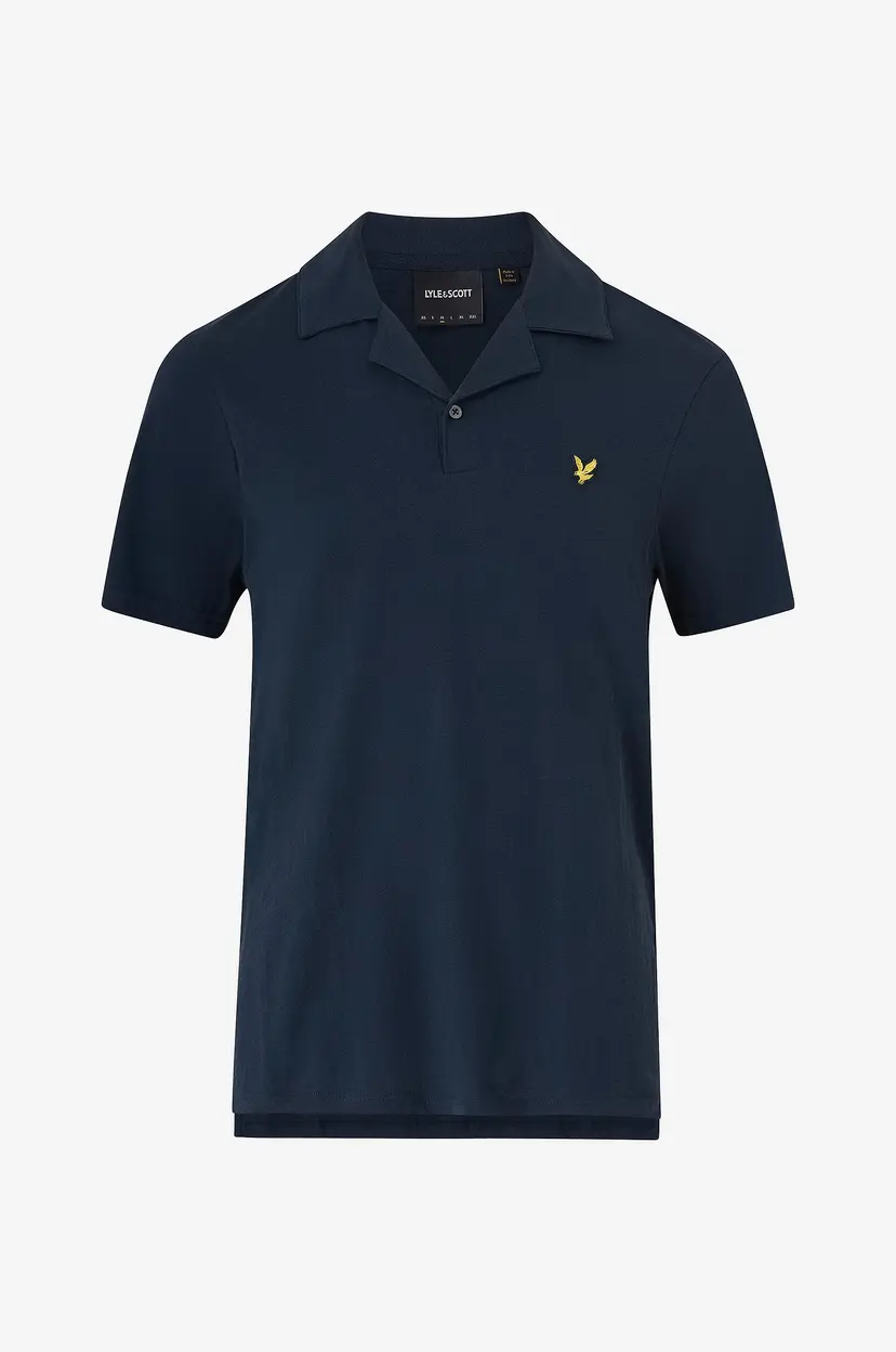 Lyle & Scott Polotrøye Linen Revere Collar Polo Shirt - Blå