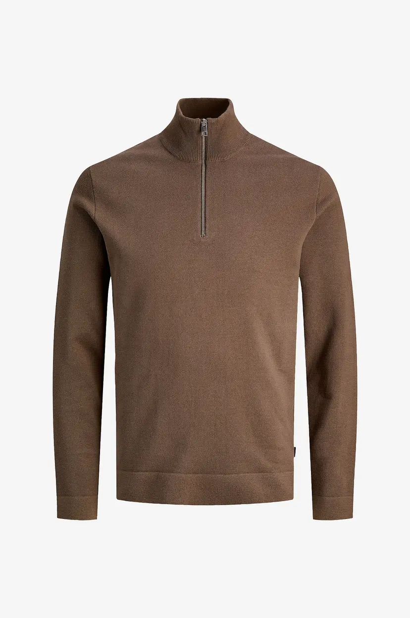 Jack & Jones Genser jprBlamilano Spring Knit Half Zip - Brun