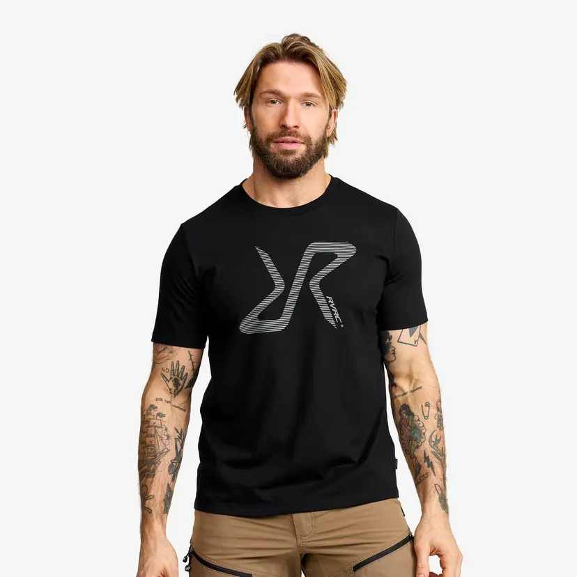 RevolutionRace Easy Graphic Logo T-Shirt Herre Black