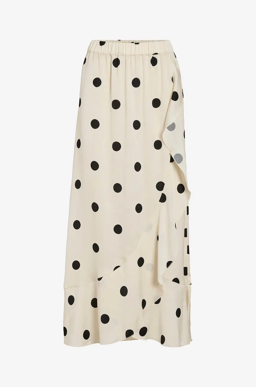 Vila Maxi skjørt viClaire HW Flounch - Beige