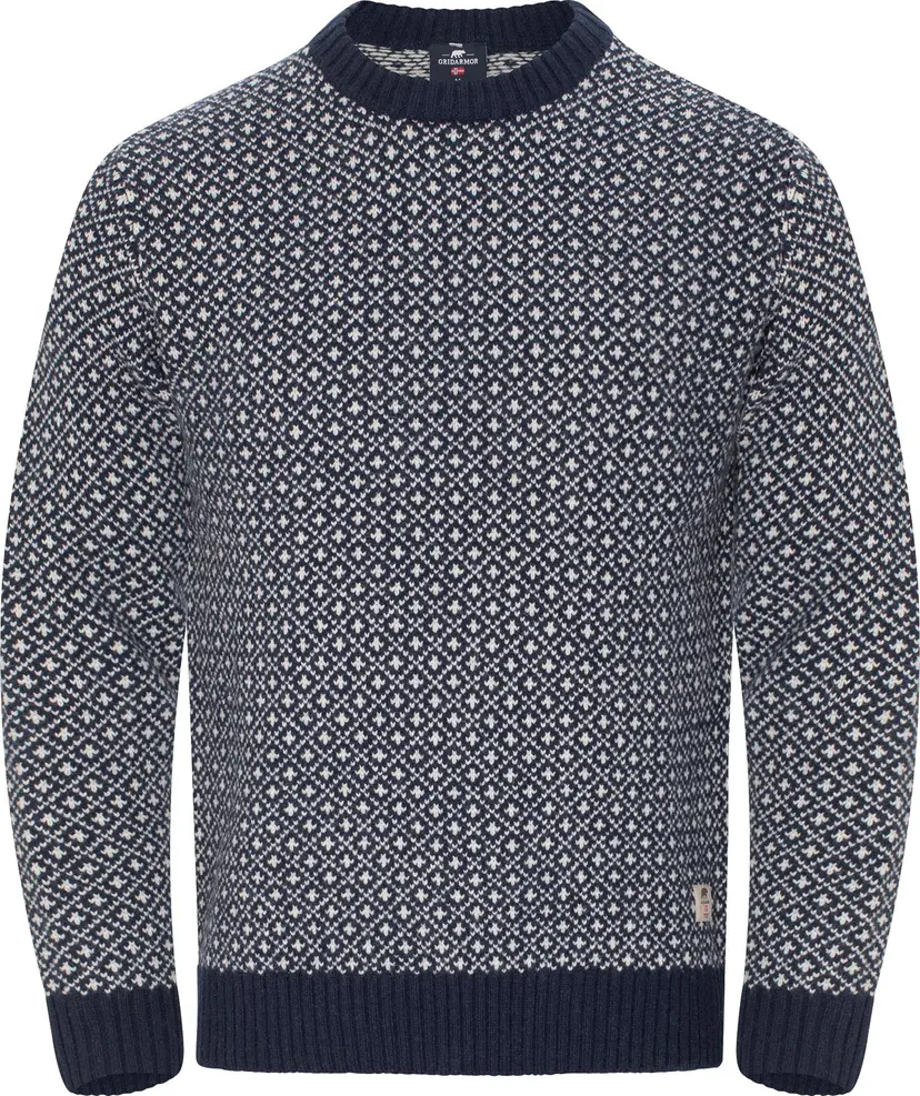 Gridarmor Gridarmor Men's Heavy Knit Wool Sweater Navy Blazer