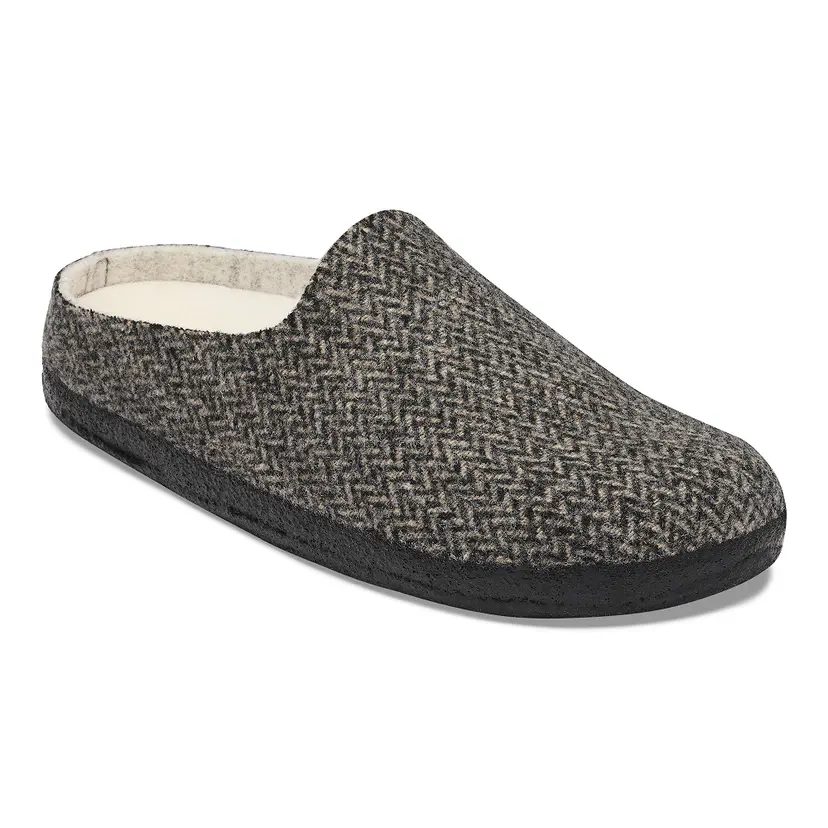Birkenstock Birkenstock Amsterdam Wrapped Dip Felt Narrow Dark Grey Herringbone