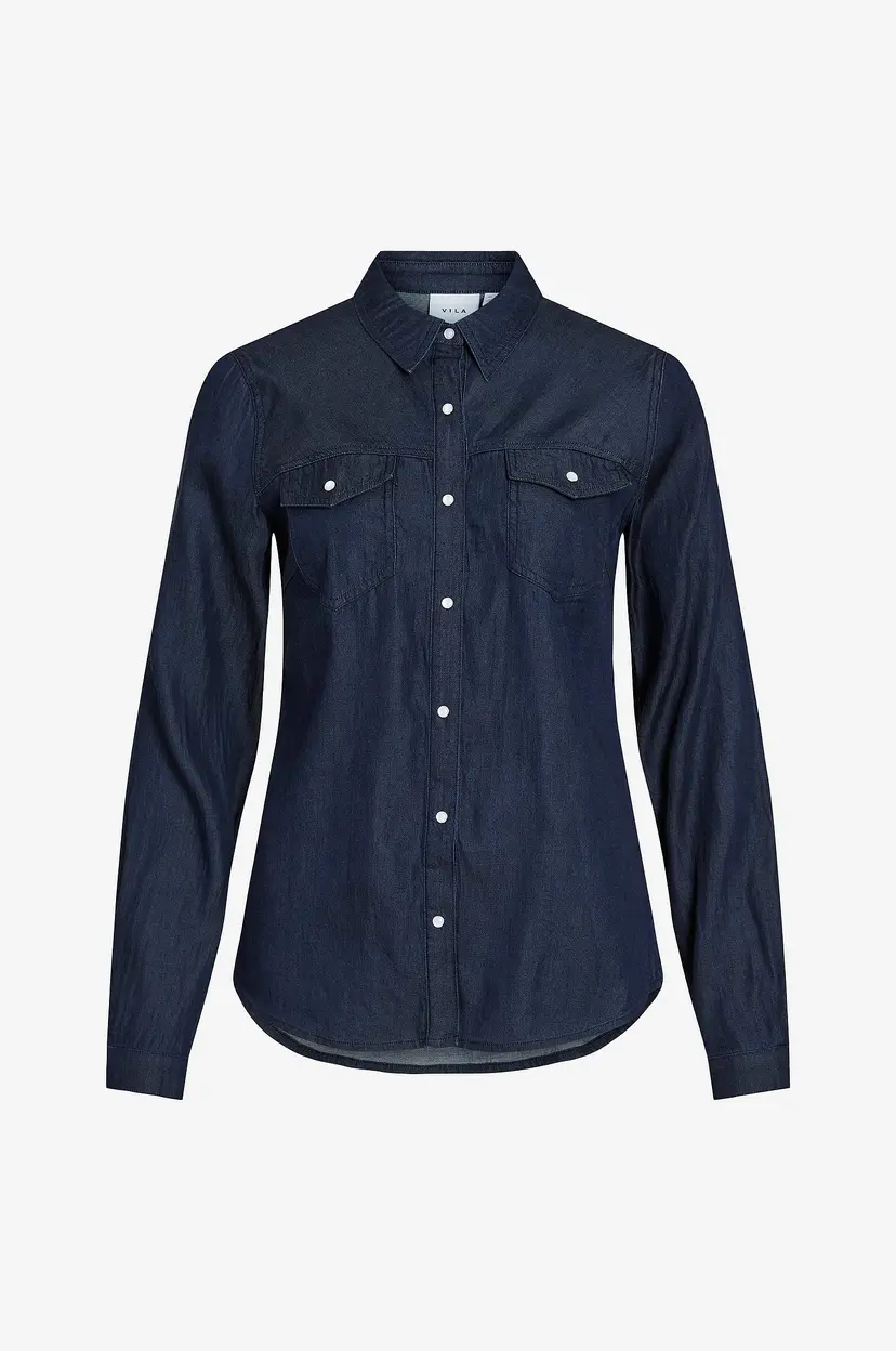 Vila Skjorte viBista Denim Shirt - Blå