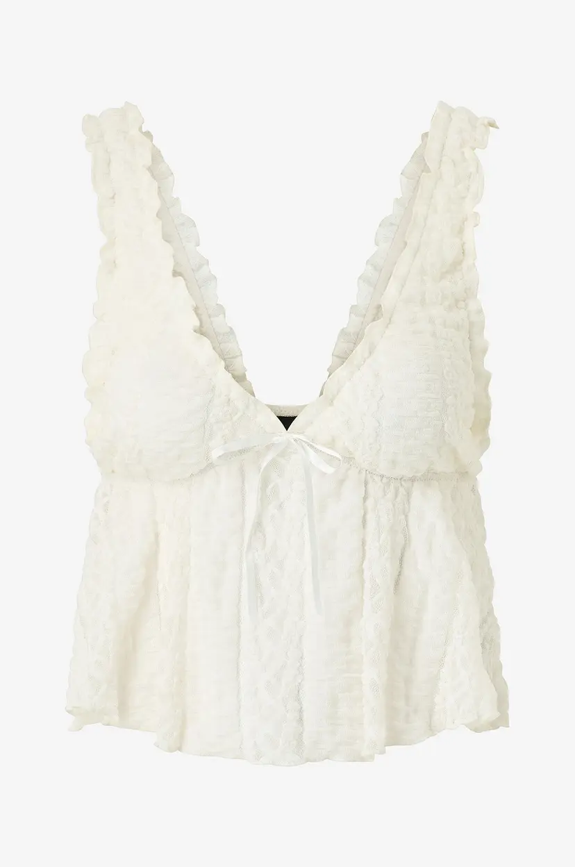 Gina Tricot Topp Lace - Natur