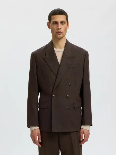 SELECTED Slmrelaxed-Brooks Wool Blend DB Blazer