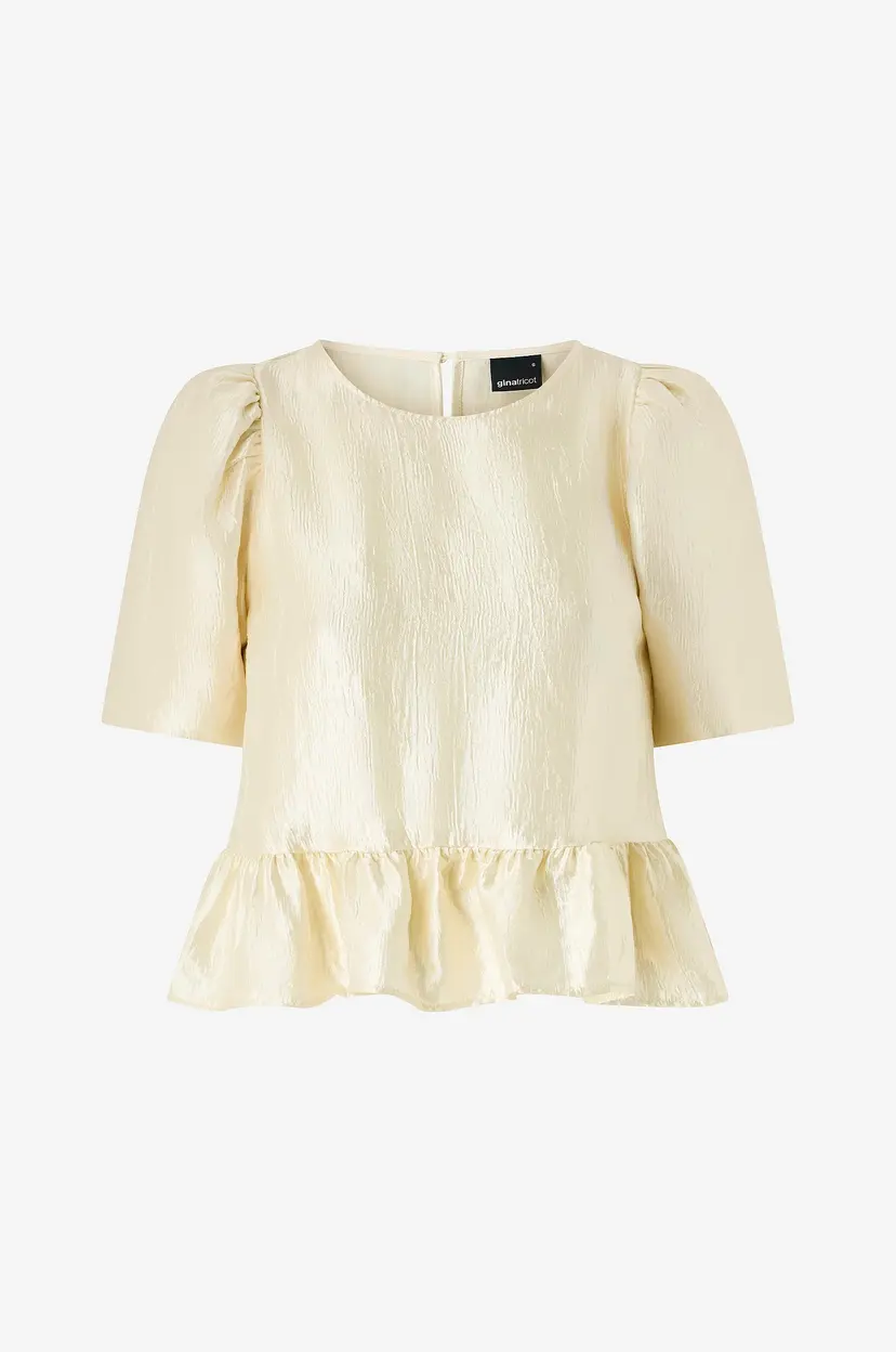 Gina Tricot Bluse Puff Sleeve Blouse - Hvit