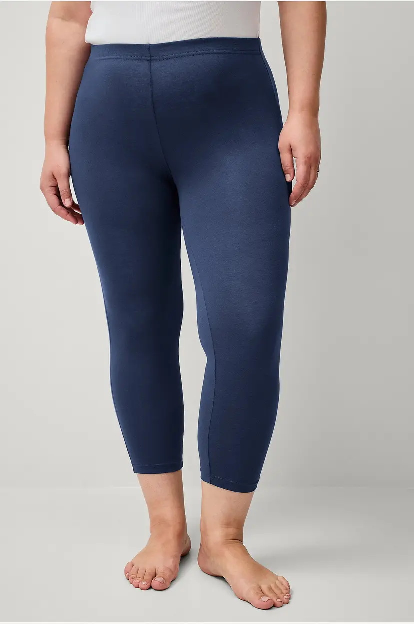 Ellos Plus collection Leggings med høy midje og 3/4 lengde - Blå