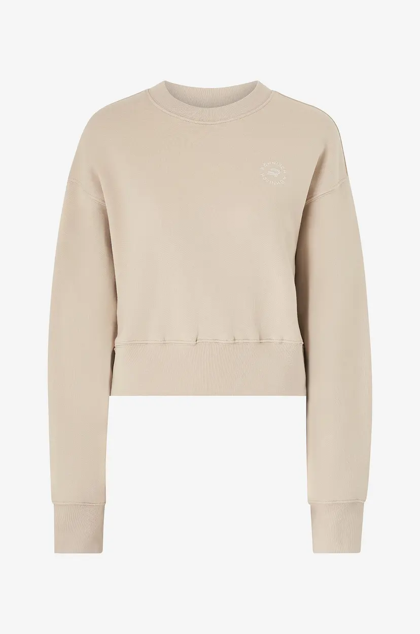 Rohnisch Collegegenser Cotton Cropped Sweatshirt - Beige