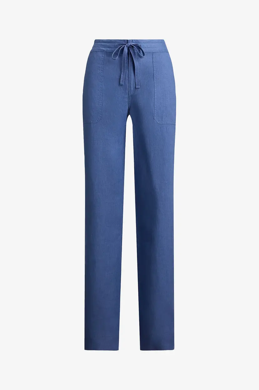 Lauren Ralph Lauren Bukser Soft Drapey Linen Pant - Blå
