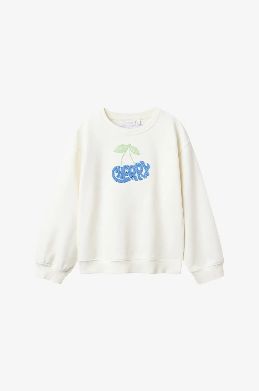 NAME IT Collegegenser nkfBolade LS Nreg Sweat Unb Box - Hvit