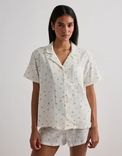 Hunkemöller Hunkemöller - Hvit - Jacket Ss Muslin Flower
