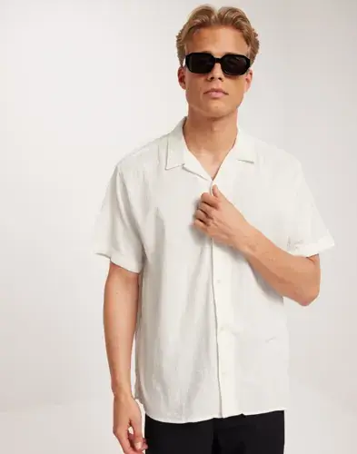 Jack & Jones Jack & Jones Jorluke Crinkle Resort Shirt Ss Sn Kortermede skjorter Hvit