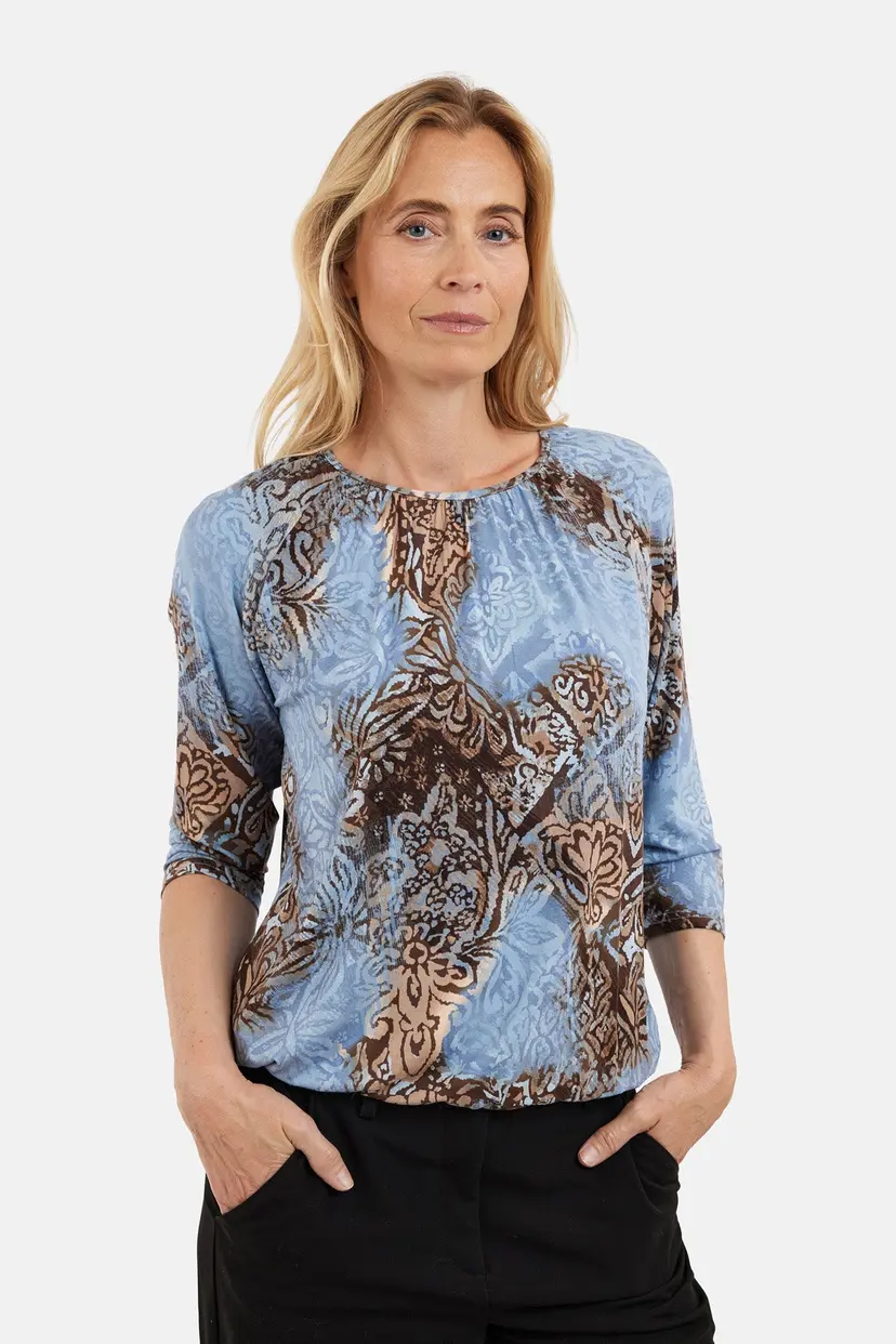 Signature SIGNATURE - 3/4 ærmet T-shirt - Blå - Mønstret